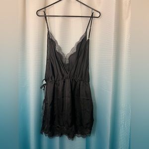 Victoria Secret black lace slip. size XL